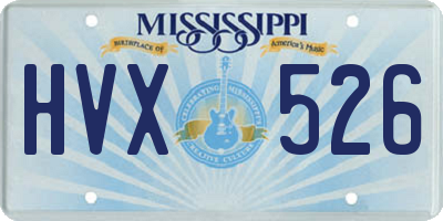 MS license plate HVX526