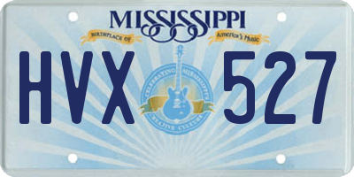 MS license plate HVX527