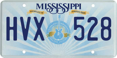 MS license plate HVX528