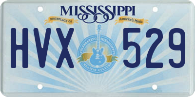 MS license plate HVX529