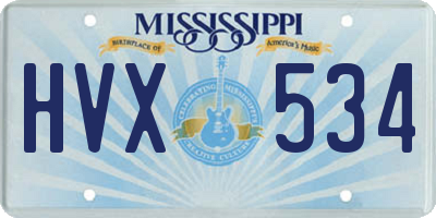 MS license plate HVX534