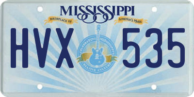 MS license plate HVX535