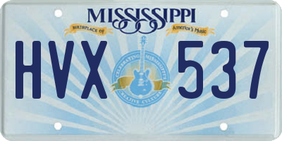 MS license plate HVX537