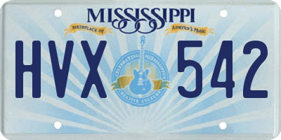 MS license plate HVX542