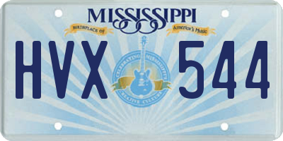 MS license plate HVX544