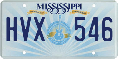 MS license plate HVX546