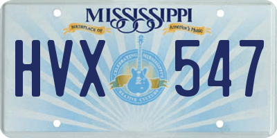 MS license plate HVX547