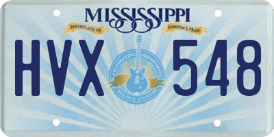 MS license plate HVX548