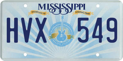 MS license plate HVX549