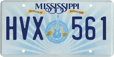 MS license plate HVX561