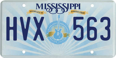 MS license plate HVX563