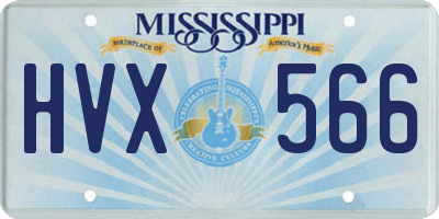 MS license plate HVX566