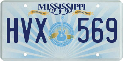 MS license plate HVX569