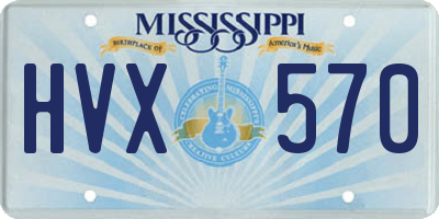 MS license plate HVX570