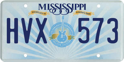 MS license plate HVX573