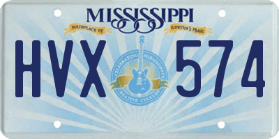 MS license plate HVX574
