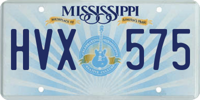 MS license plate HVX575