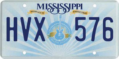 MS license plate HVX576