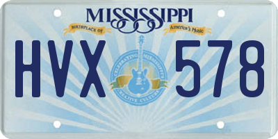 MS license plate HVX578