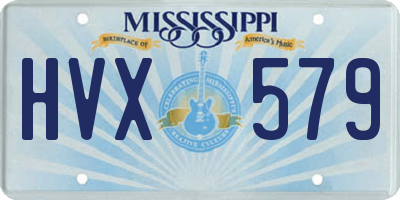 MS license plate HVX579