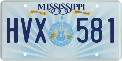 MS license plate HVX581