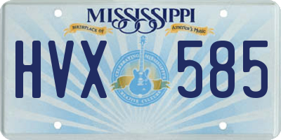 MS license plate HVX585