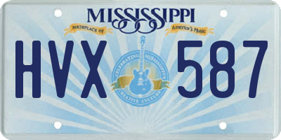 MS license plate HVX587
