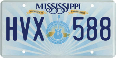 MS license plate HVX588