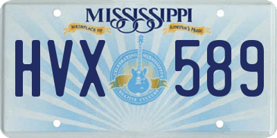 MS license plate HVX589