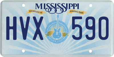 MS license plate HVX590