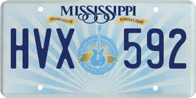 MS license plate HVX592