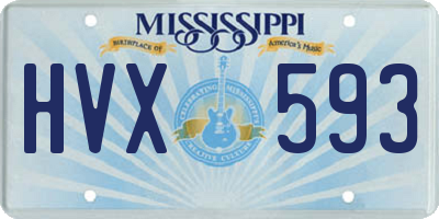 MS license plate HVX593