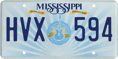 MS license plate HVX594
