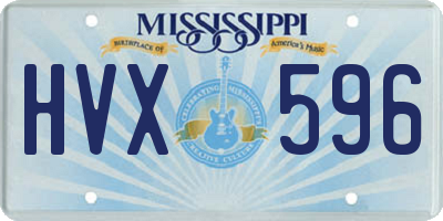 MS license plate HVX596