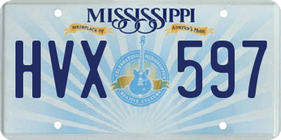 MS license plate HVX597