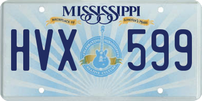 MS license plate HVX599