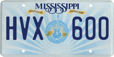 MS license plate HVX600