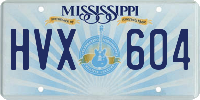 MS license plate HVX604