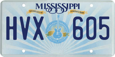 MS license plate HVX605