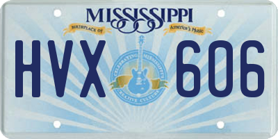 MS license plate HVX606