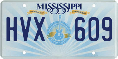 MS license plate HVX609