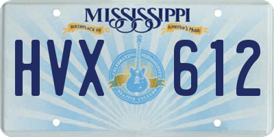 MS license plate HVX612