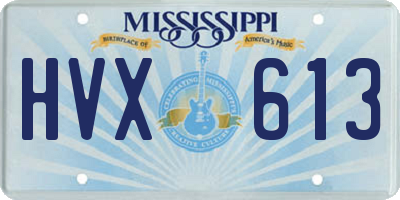 MS license plate HVX613