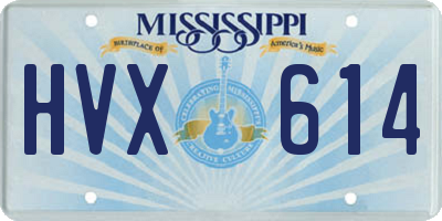 MS license plate HVX614