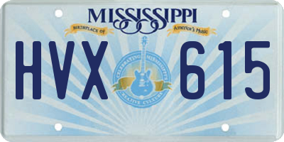 MS license plate HVX615