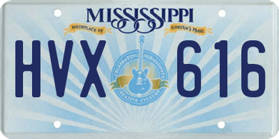 MS license plate HVX616