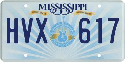MS license plate HVX617