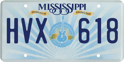 MS license plate HVX618