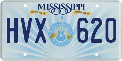 MS license plate HVX620