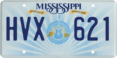 MS license plate HVX621